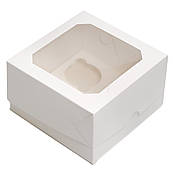 Упаковка на 4 капкейка 170*170*105 мм Висока Біла