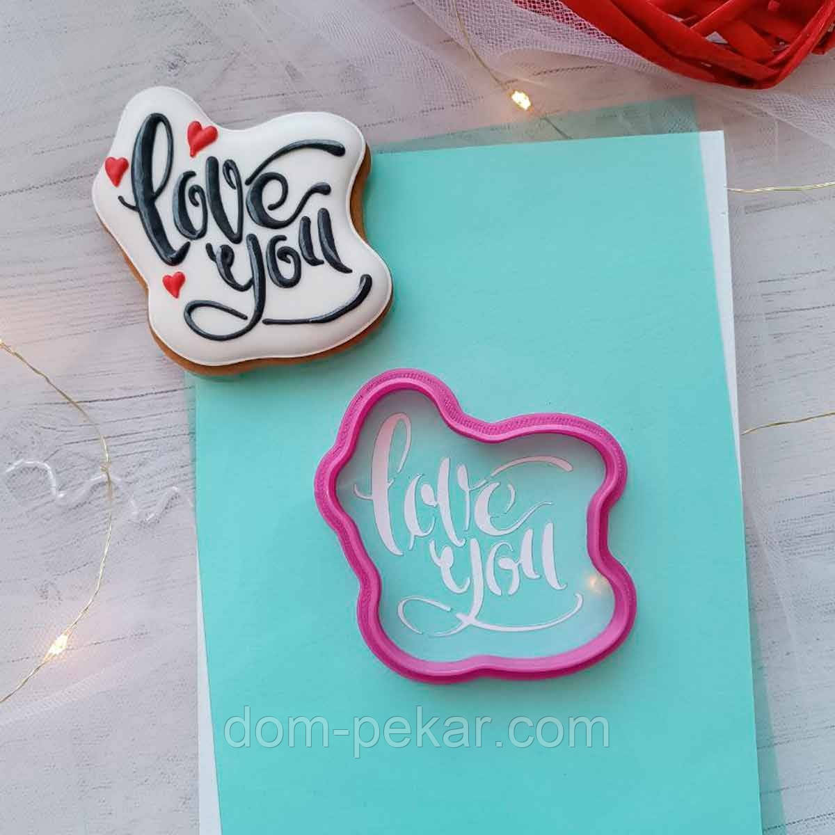 Love you вирубка з трафаретом 7*7 см (TR-2)