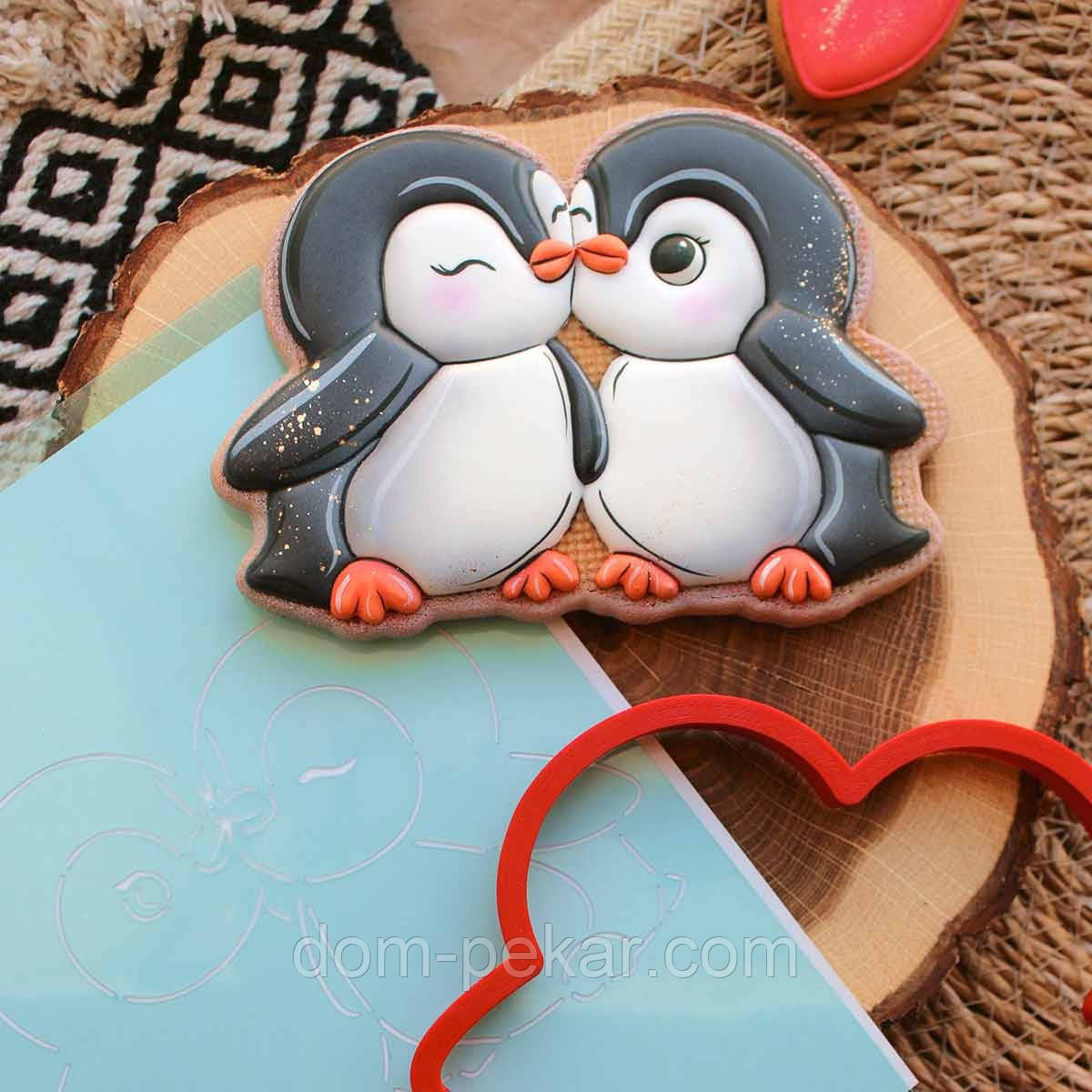Пінгвінчики вирубка з трафаретом 10*13,5 см (TR-2)