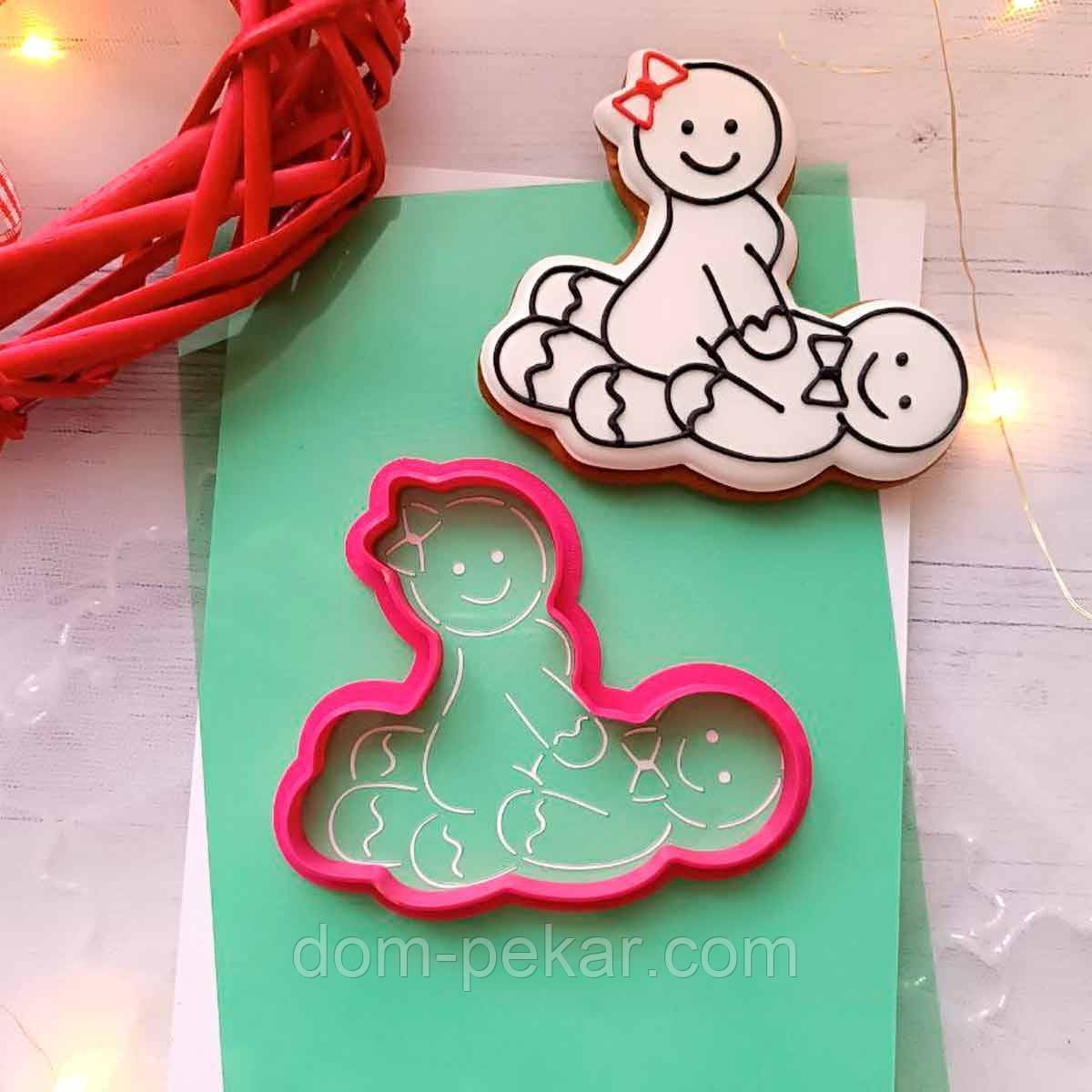 Пряникова Камасутра 1 вирубка з трафаретом 8*9,5 см (TR-2)