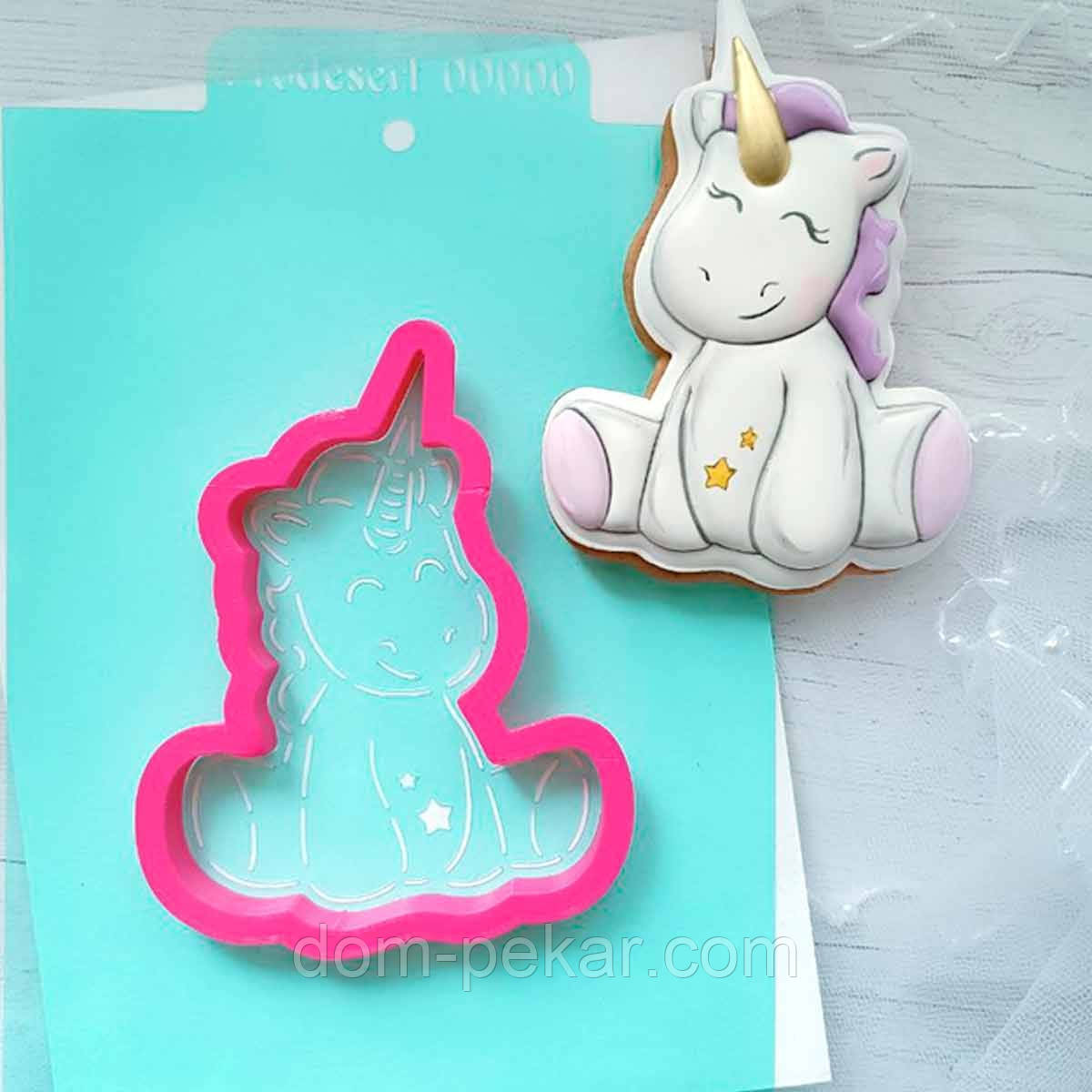 Єдиноріг 2 вирубки з трафаретом 10*7,5 см (TR-2)