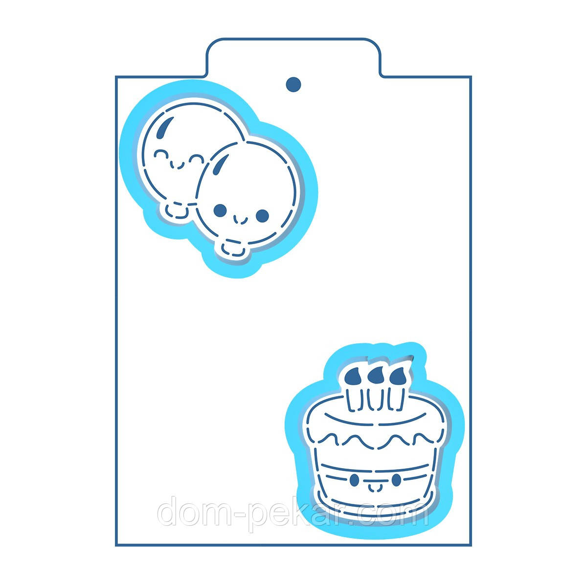 День народження вирубка з трафаретом висота 6,5 см (TR-2)