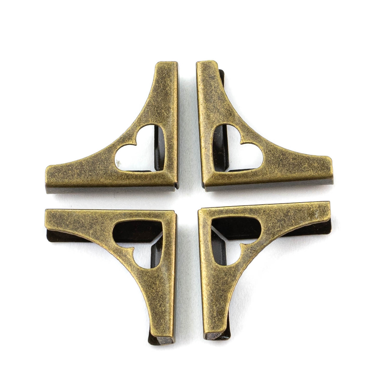 Металеві куточки для альбомів книг Бронзові 21*21*4 мм 4 шт KTM044, фото 1