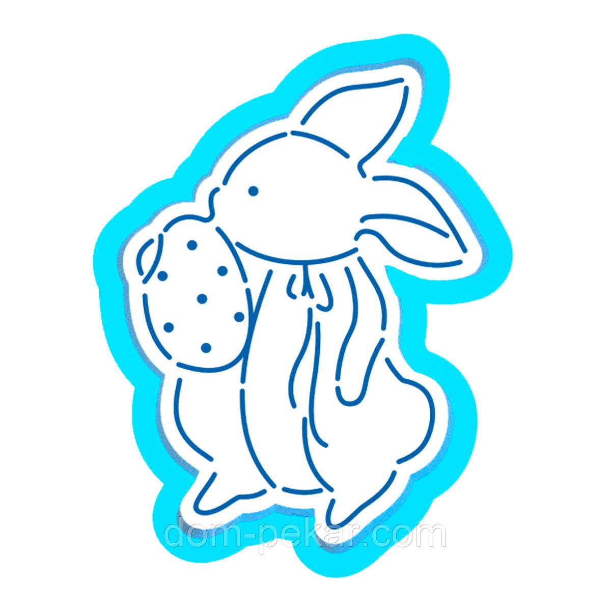 Кролик із яйцем вирубка з трафаретом 10*7,5 см (TR-2)