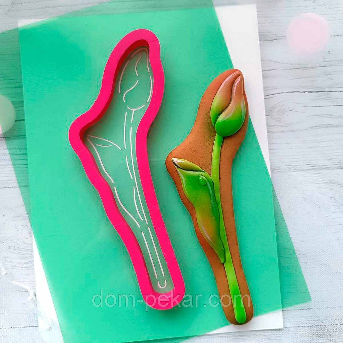 Тюльпан 11 вирубка з трафаретом 14*5,4 см (TR-2)