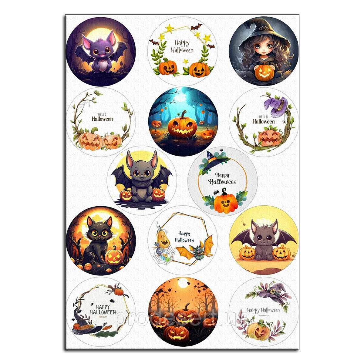 Halloween вафельна картинка для капкейків 6 см NS