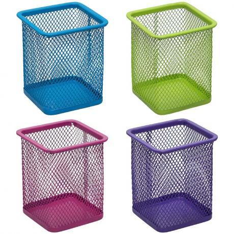 Від 3 шт. Стакан для ручек металл "Квадратный" 804-C цветной 8.5х8.5х10,0 см купити дешево оптом в інтернет-магазині