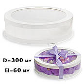 Коробка Тубус d300, H60 біла з прозорою кришкою