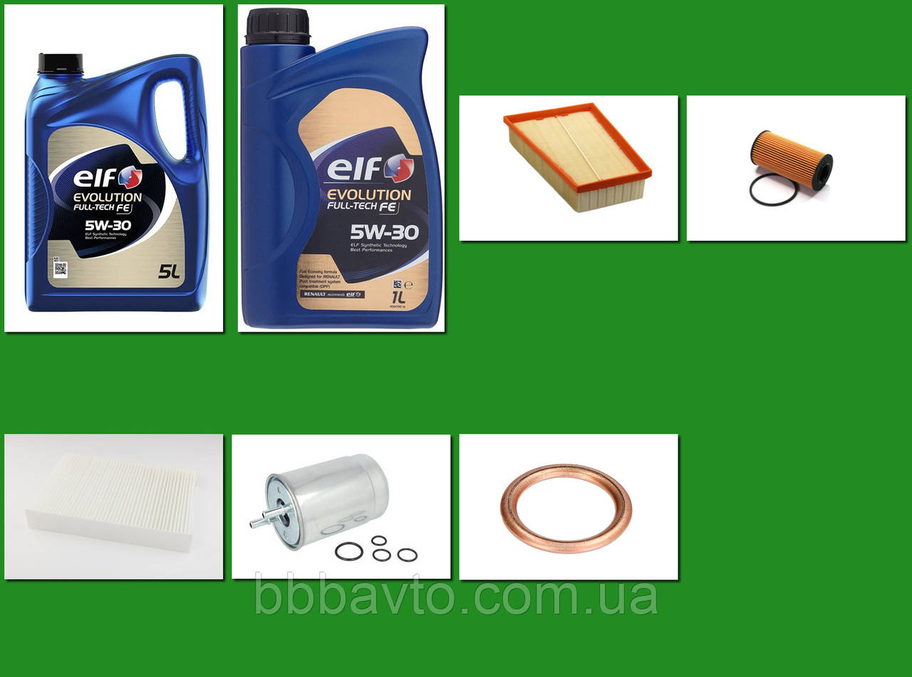 Набір фільтрів та оливи для ТО RENAULT Scénic III, 1.6 dCi -2009—2015- (Фільтр палива HENGST), фото 1