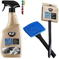 НАБІР Очищувач скла K2 NUTA 750мл Щітка для очищення скла мікрофібра з ручкою 360 мм К2 K503 K507