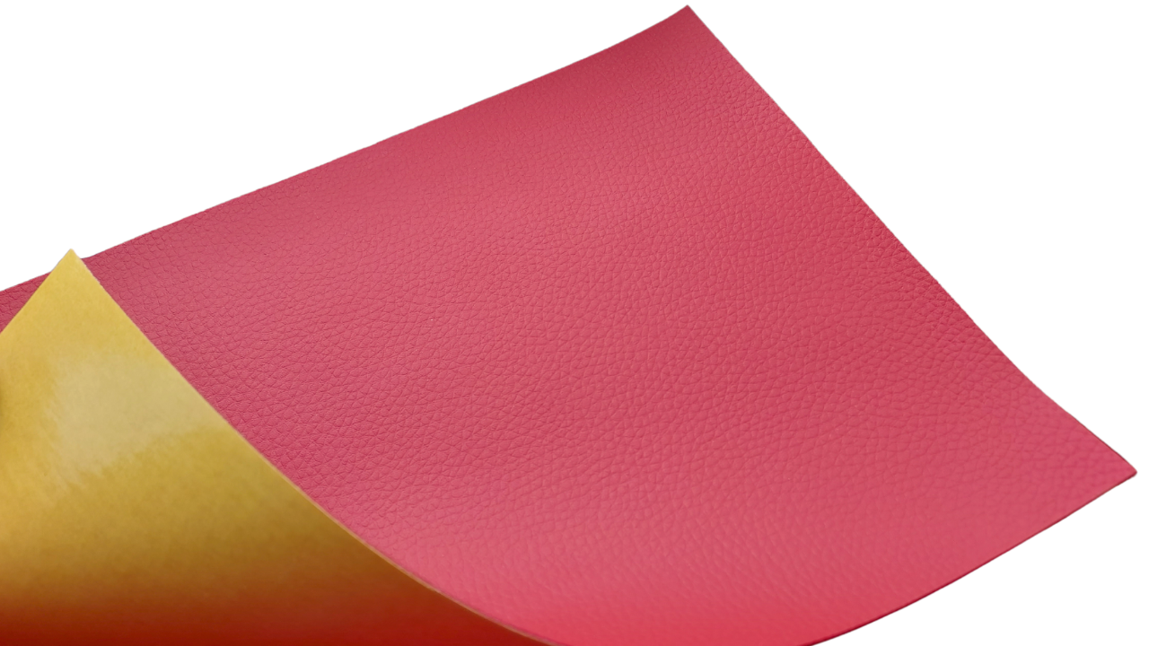 Шкірзамінник самоклеючий (вініліскожа) червоний 20х30см, фото 1