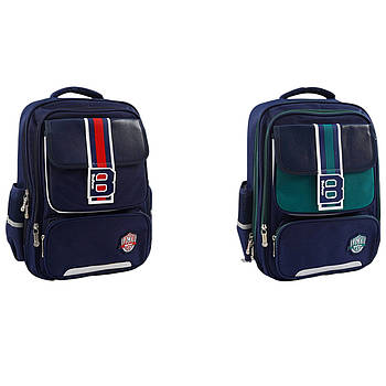 Рюкзак дитячий (2 кольори, 2 відділення, 4 кишені, нагрудний ремінь, регульовані лямки, на змійці) C 72825