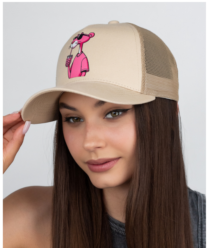 Бейсболка-трекерка жіноча із сіткою "PANTHER" бежевий, фото 1