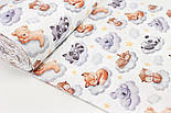 Ранфорс digital "Єноти, панди, коали, лисички та сови, що сплять на хмарі" № TH-3494, фото 2