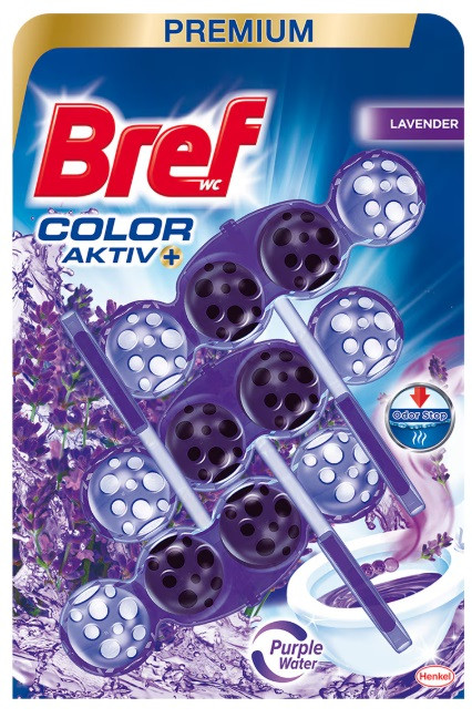 Кульки для унітазу Bref Color Aktiv+Lavander 3x50 г  (Преміум)