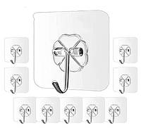 Гачки настінні багаторазові для кухні та ванної кімнати на самоклеючій основі без свердління стін(10шт.)