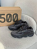 Кросівки Adidas Yeezy Boost Yeezy 500 Utility Black чорні чоловічі замші та тектиль, фото 6
