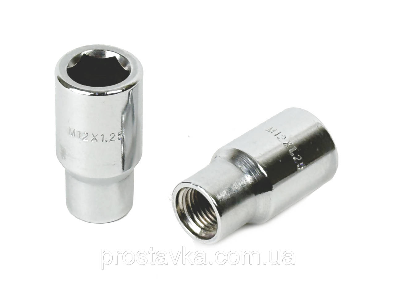 Гайка колісна 206544 ET Cr DHEC20B38 Cr M12X1,25 Хром висота 38 мм Конус із носиком 14 мм, внутр. 12 мм шестигра, фото 1