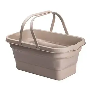 Розкладний кошик для пікніка 44х26х23 см зі столиком-кришкою бежевий