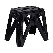 Розкладний туристичний табурет для кемпінгу 29,5*19,5 см Пластикова складна табуретка чорна, фото 4