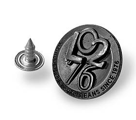 Джинсовий гудзик L2 20мм колір темний-нікель Італія