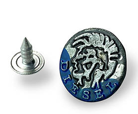 Джинсовий ґудзик DIESEL 20мм колір темний-нікель