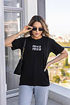 Жіноча футболка оверсайз із принтом "MIU" Норма та батал, фото 2