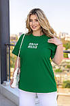 Жіноча футболка оверсайз із принтом "MIU" Норма та батал, фото 4