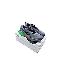 Сірі текстильні чоловічі кросівки Asics  Novablast 3 сірі з зеленим