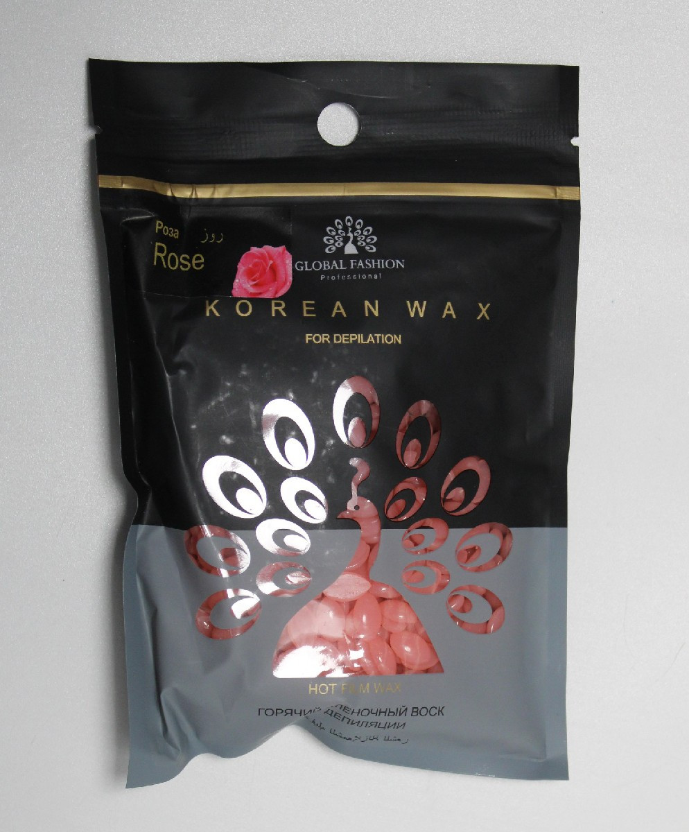 Гарячий плівковий віск у гранулах Global Fashion Korean Wax Троянда, 100 г, фото 1