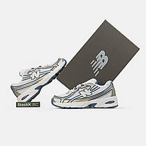 Кросівки New Balance 740 White Blue Gold | Яскравий повсякденний образ, фото 5
