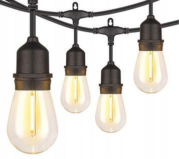 Гірлянда садова світлодіодна RED GARDEN 10м 10x LED лампочки E27 IP44 теплий білий 2700K для саду, балкону, тераси