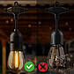 Гірлянда садова світлодіодна RED GARDEN 10м 10x LED лампочки E27 IP44 теплий білий 2700K для саду, балкону, тераси, фото 5