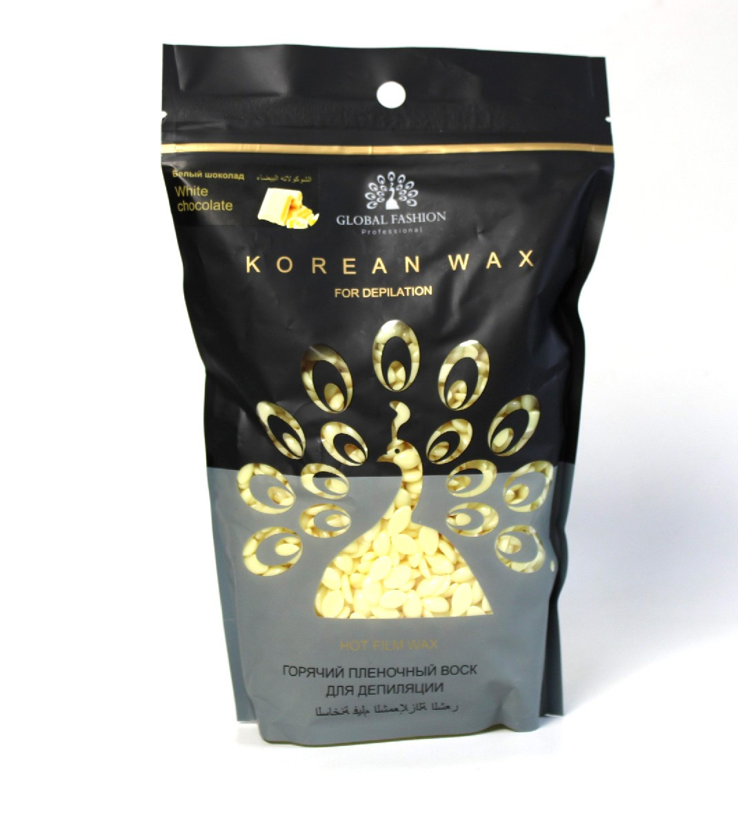 Гарячий плівковий віск у гранулах Global Fashion Korean Білий Шоколад, 500 г, фото 1