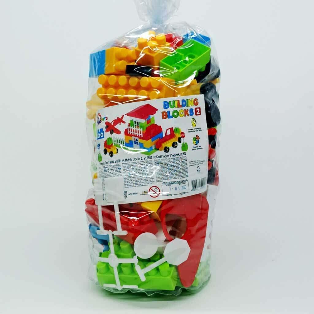 Конструктор "Техно 2" Building Blocks Technok Toys 0502 – 100 елементів, розвивальний набір для дітей від 3 років