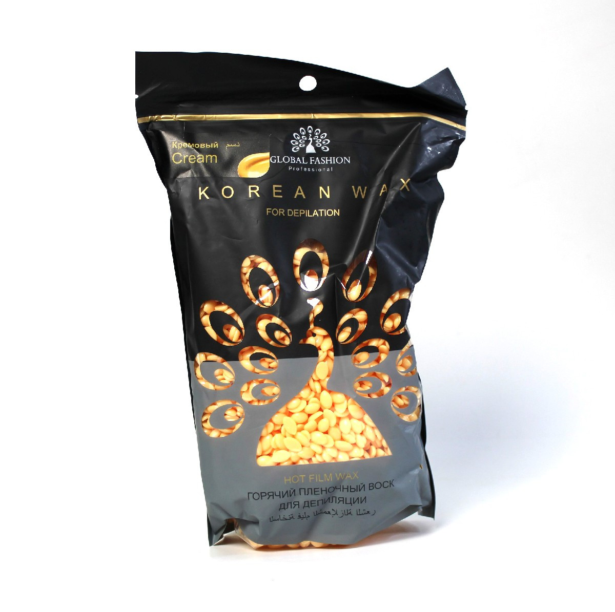 Гарячий плівковий віск у гранулах Global Fashion Korean Крем, 1000 г, фото 1