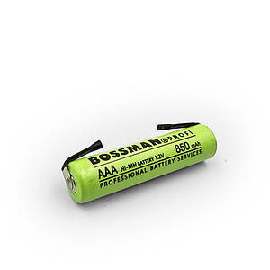 Промисловий Ni-Mh акумулятор AAA Bossman Profi 850 mAh (1.2v) з контактами