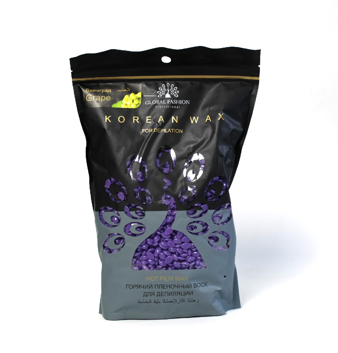 Гарячий плівковий віск у гранулах Global Fashion Korean Виноград, 1000 г, фото 1