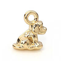 Підвіски металеві Finding Кулон собака песик Золотистий 11 мм x 9 мм
