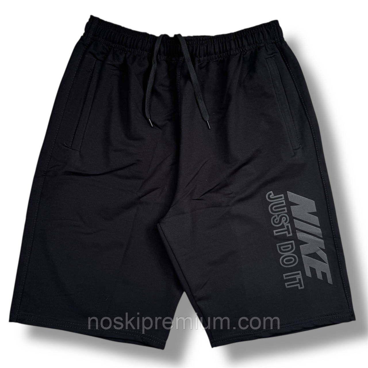 Шорти чоловічі спортивні двонитка пеньє напівбатали Nike, розміри 50-58, чорні, 013330, фото 1