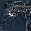 Чоловічі широкі шорти джинсові EVISU, темно-сині з потертостями, оверсайз, Y2K стиль, фото 4