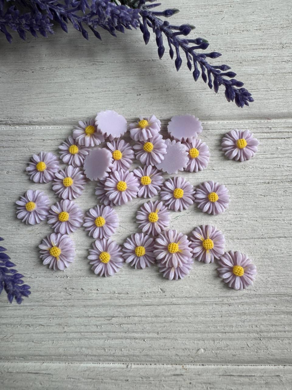 Серединка акрилова " Ромашка 1.2 см " фіолетова 20 шт, фото 1