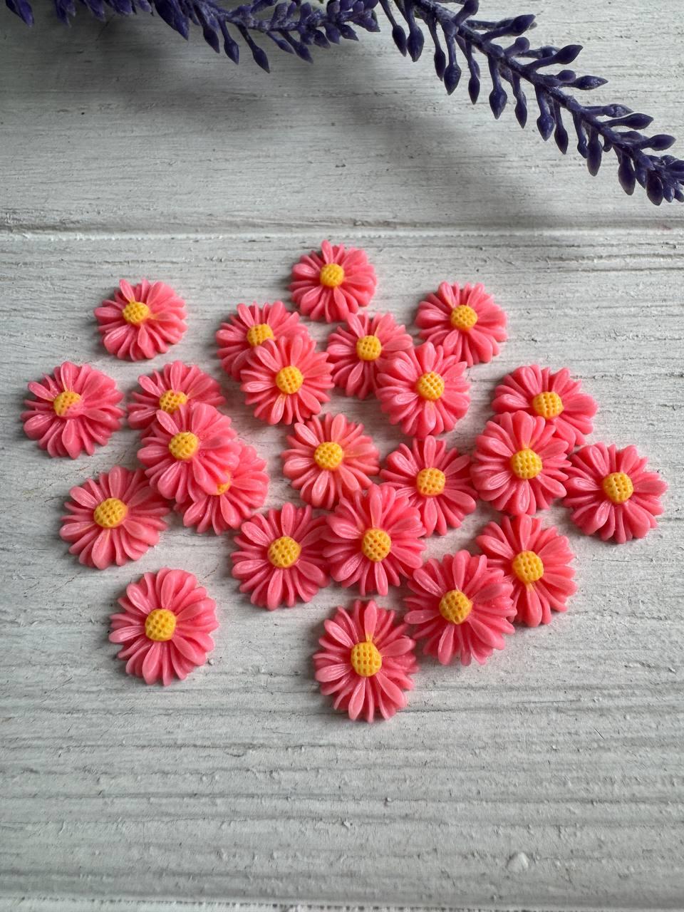 Серединка акрилова " Ромашка 1.2 см " кораллова 20 шт