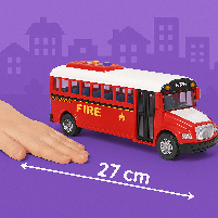 Іграшка Пожежний автобус 27 см JS125B - інерційний, світло, звук, двері відчиняються, фото 5