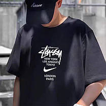Літня футболка Nike x Stussy Black чорна футболка бавовна Туреччина лого на грудях принт Найк і Стуссі унісекс, фото 3