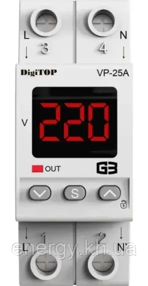Реле напруги 25А – VP-25A M2R DigiTOP, фото 1