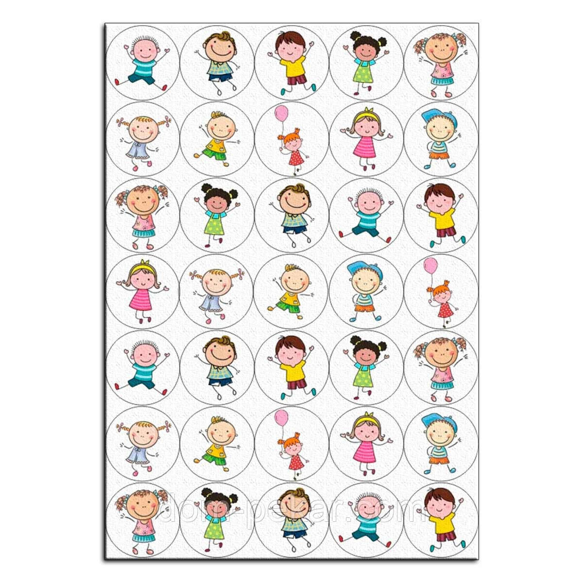 Школярі вафельна картинка для капкейків 4 см