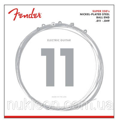 Популярний! Струни для гітари Fender Super 250 Nickel-Plated Steel (11-49) (301342) - Краща якість тільки на Nukleon.com.ua