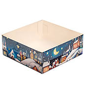 Упаковка для десерту з прозорою кришкою 160*160*60 мм Диканька