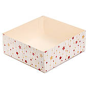 Упаковка для десерту з прозорою кришкою 160*160*60 мм Зірочки